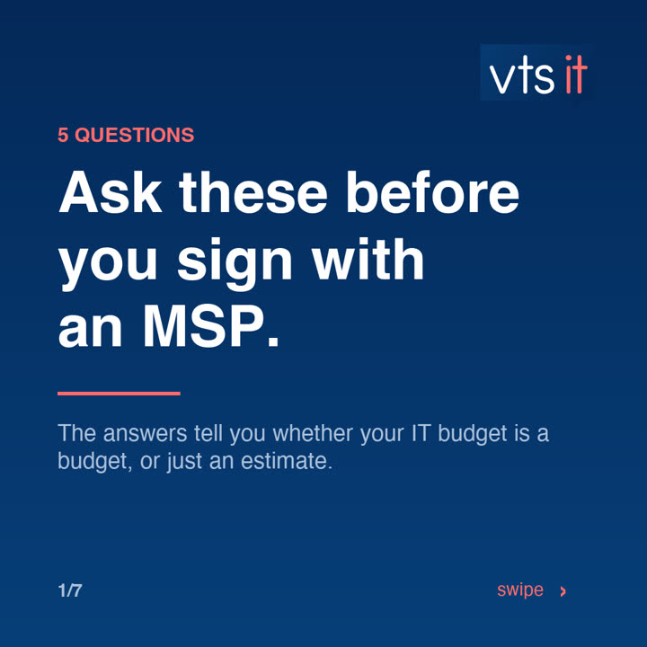 Carousel slide 1: Ask these before you sign with an MSP